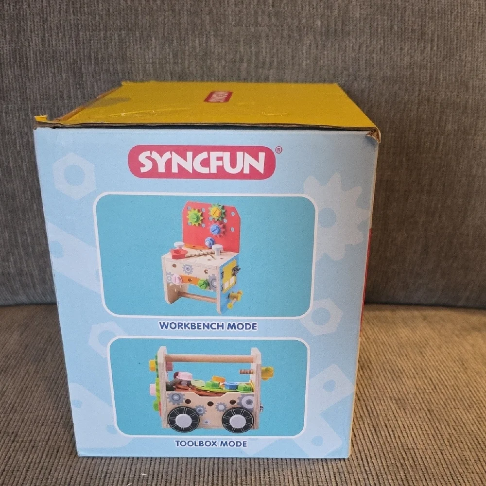 Versatile Wooden Tool Box‎ for Kids - Multicolor By Syncfun. New In Box.